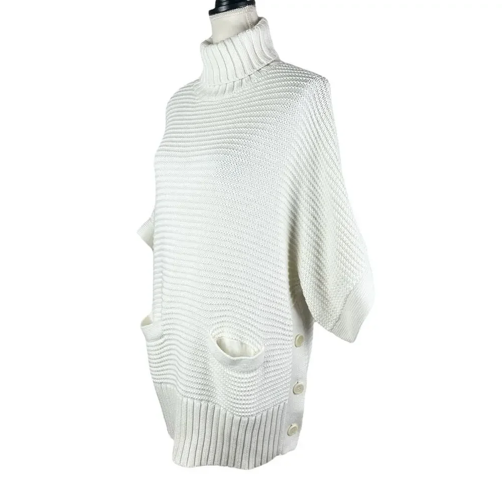J. Crew Merino Wool Turtleneck Short Sleeve Sweater Minimalist Casual Size Small